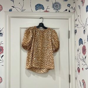 Ulla Johnson Silk Animal Print Blouse